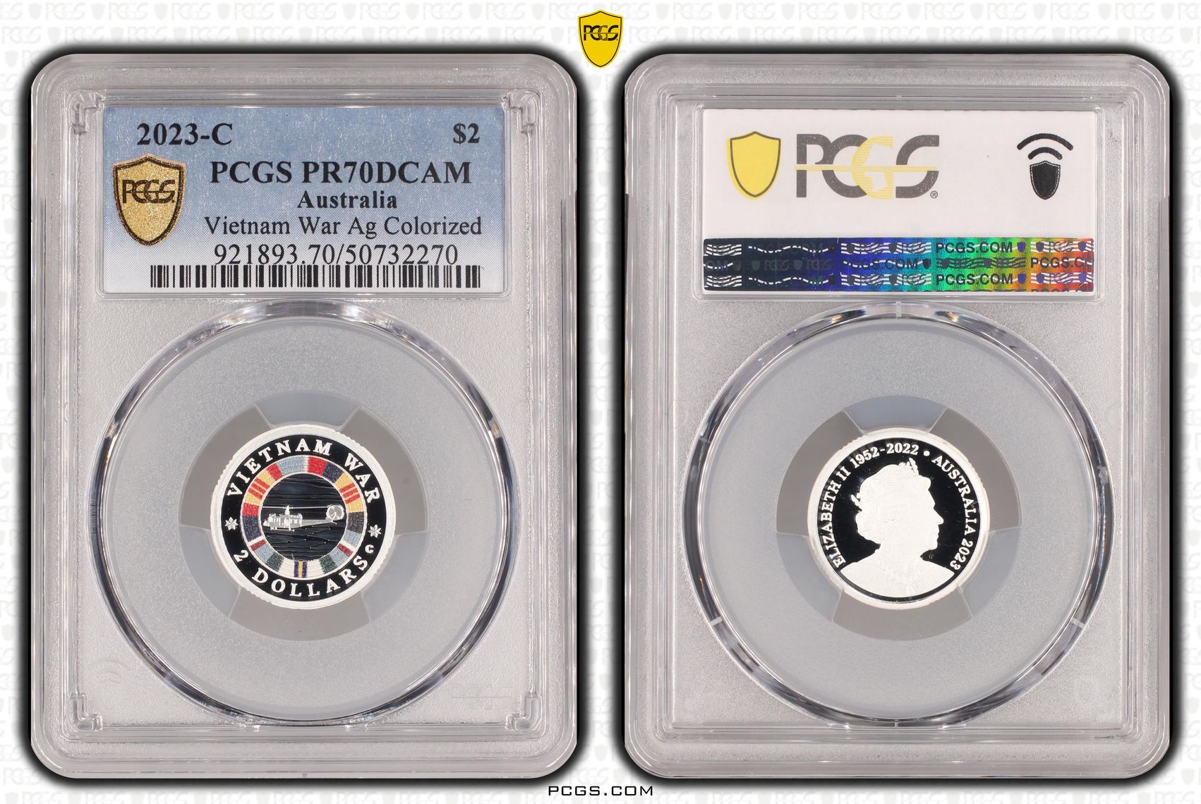 Vietnam War Ag Colorized, Two Dollar, 2023-C, PCGS PR70DCAM