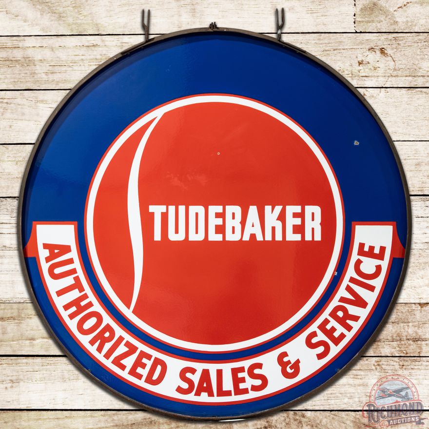 48" Studebaker Authorized Sales & Service DSP Sign & Ring - 8.9 & 8.75