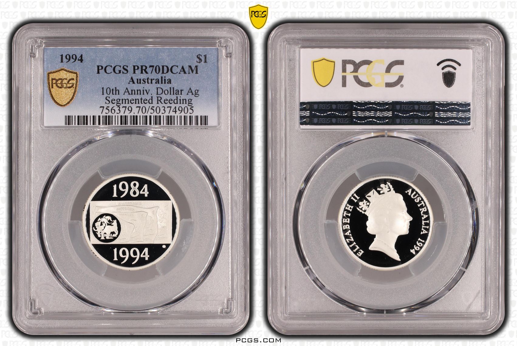 10th Anniv. Dollar POP 58/0, One Dollar, 1994, PCGS PR70DCAM