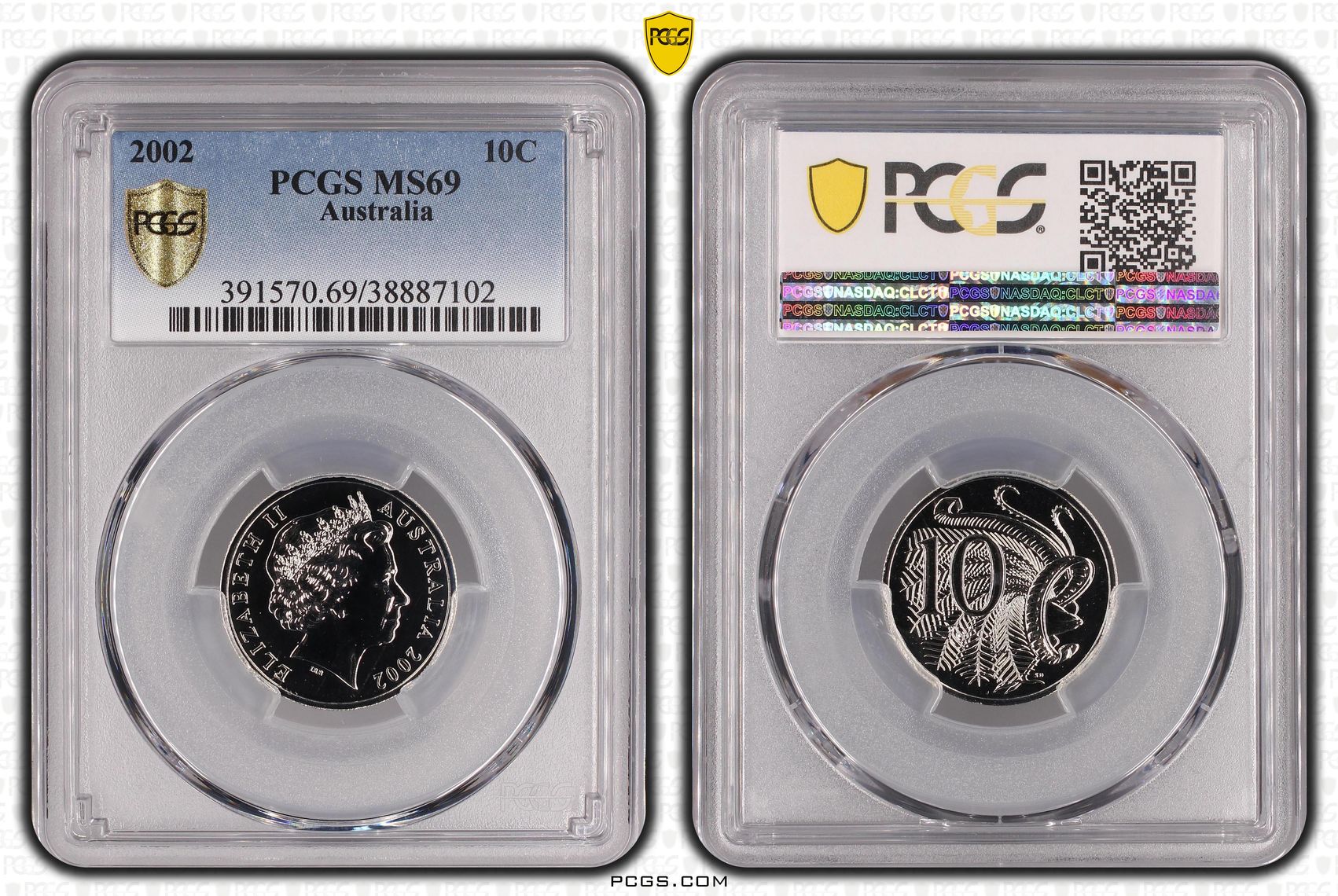 Ten Cent, 2002, PCGS MS69