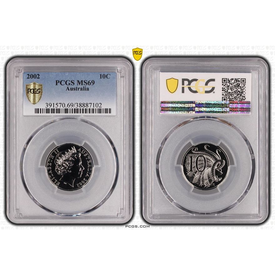 Ten Cent, 2002, PCGS MS69