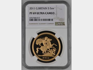 2011 PROOF GOLD 5 POUND PF69 UCAM ELIZABETH II