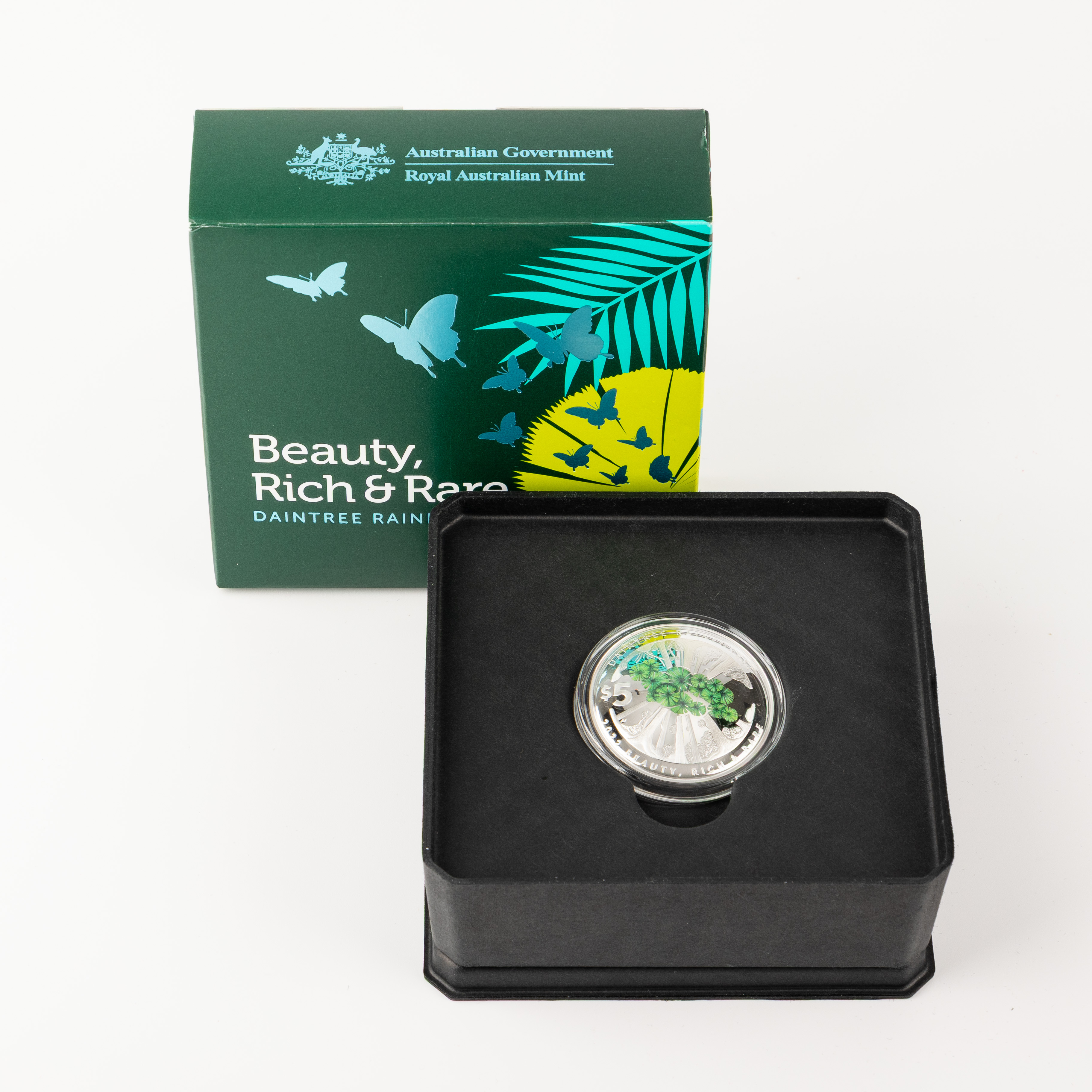 Daintree Rainforest Silver Proof Domed Coin, Five Dollar, 2022