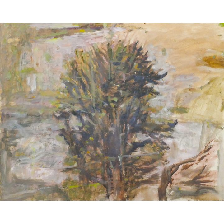 Arthur or Albert Runquist ''Center Tree'' Oil on Paper 18''x22''