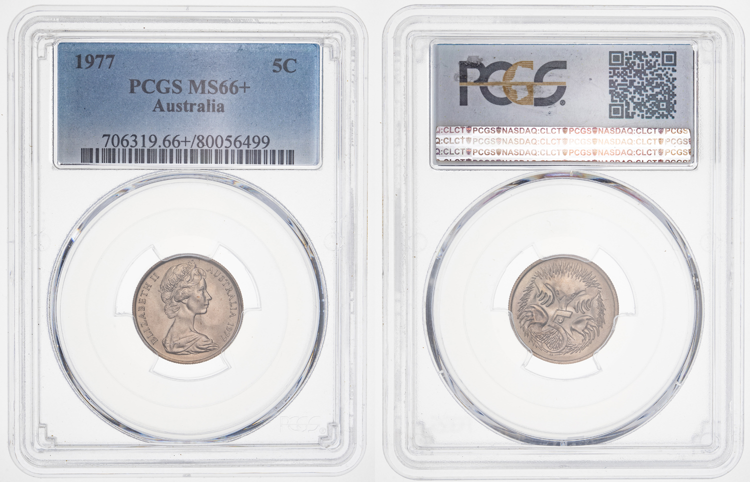 Five Cent, 1977, PCGS MS 66+