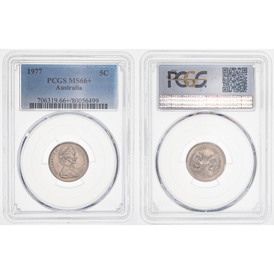 Five Cent, 1977, PCGS MS 66+
