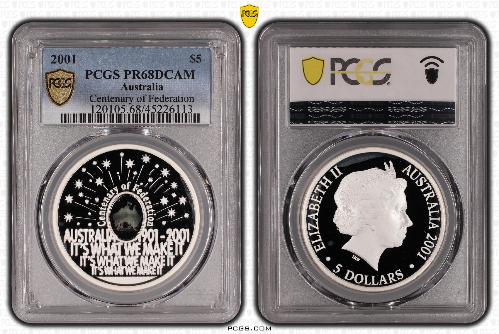 Centenary of Federation, Five Dollar, 2001, PCGS PR68DCAM