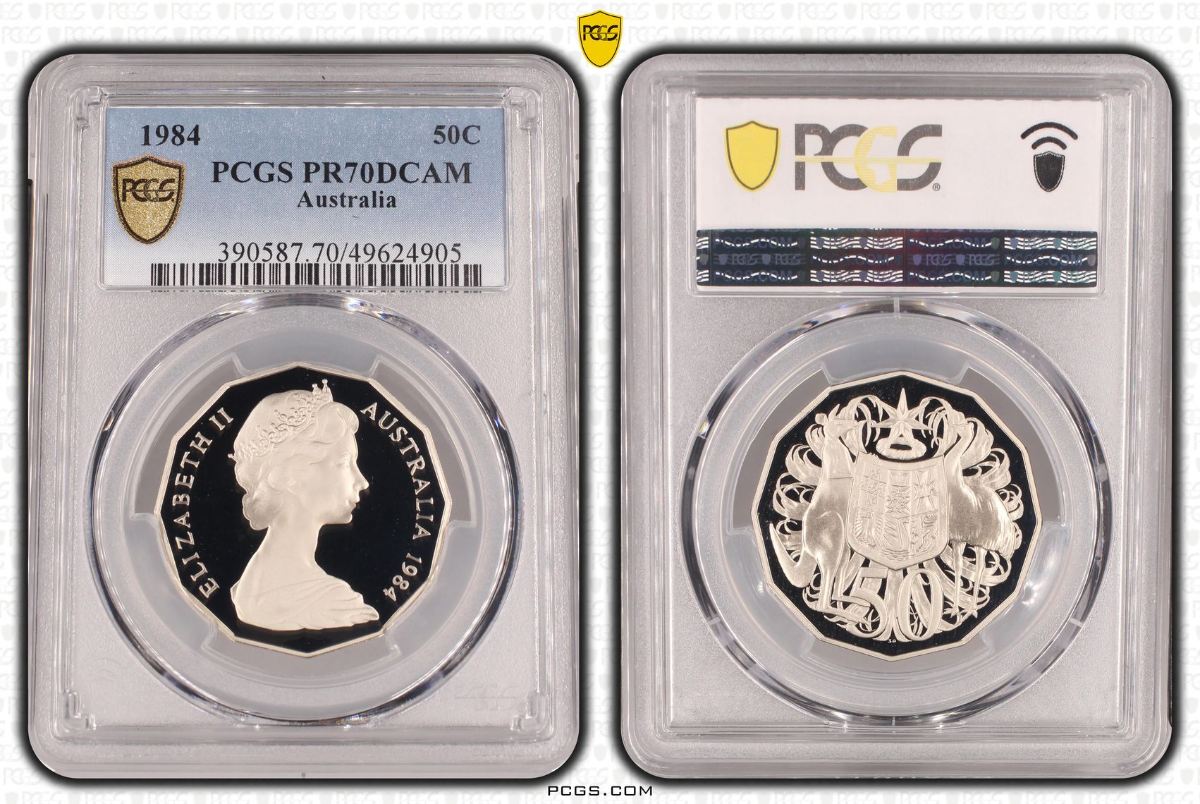 POP 15/0, Fifty Cent, 1984, PCGS PR70DCAM