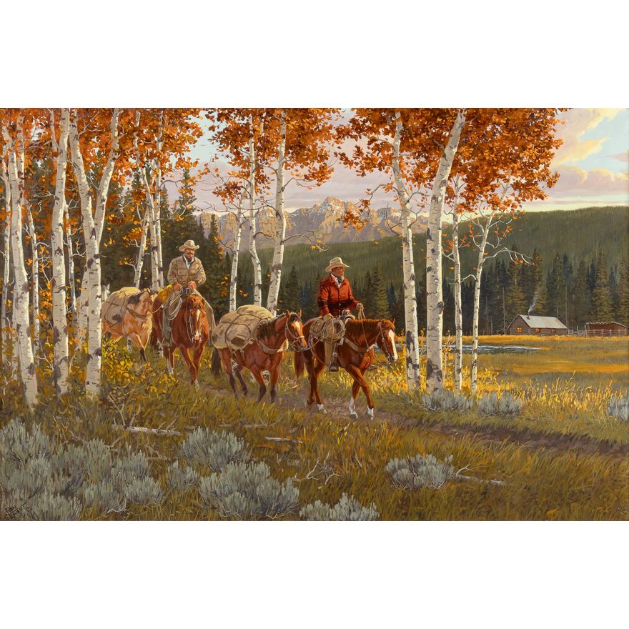 Ron Stewart (1941- ): Packin' In for Elk