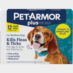 12 COUNT PETARMOR PLUS FLEA AND TICK PREVENTION FOR DOGS, DOG FLEA AND TICK TREATMENT, 12 DOSES, WATERPROOF TOPICAL, FAST ACTING,