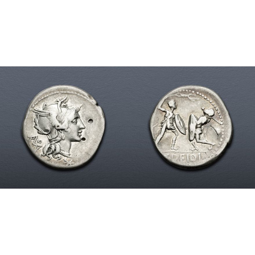 112 Bc T. Didius. 113-112 BC. AR Denarius (19mm, 3.89 g, 6h). Rome mint. Near ...
