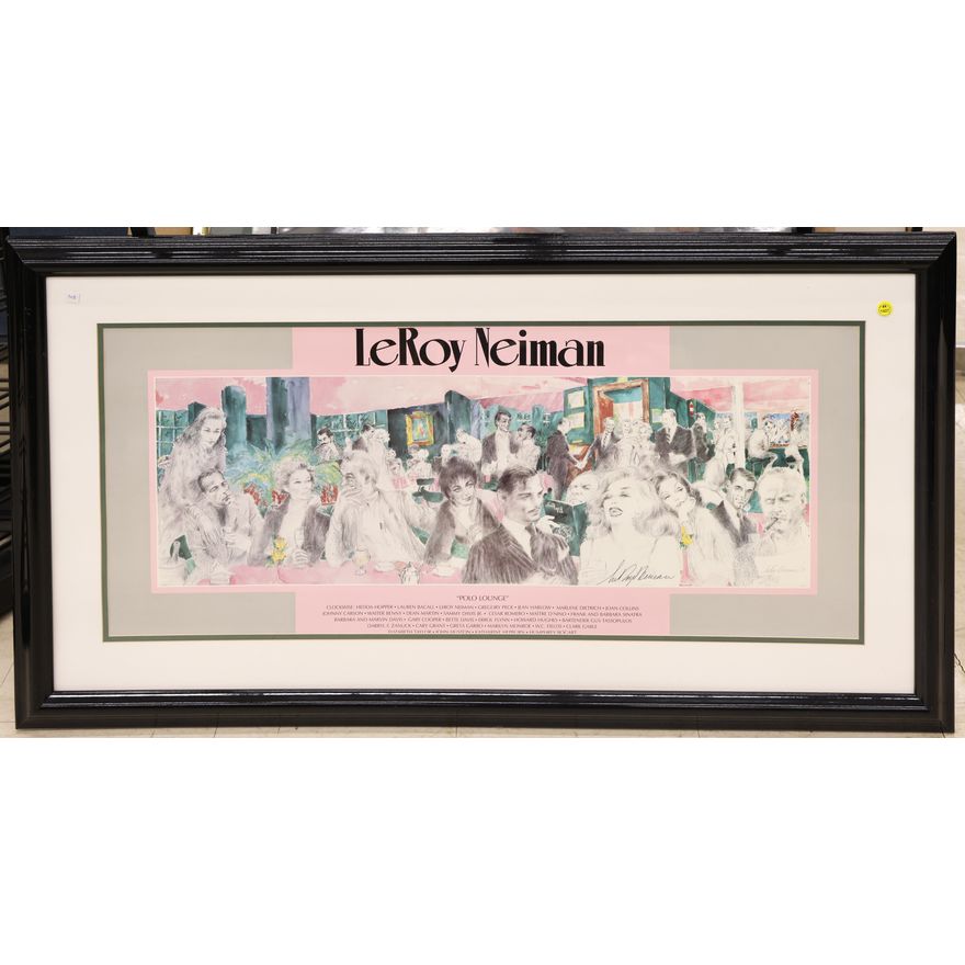 LeRoy Neima ''Polo Lounge'' Signed Print Framed 25''x46.5''