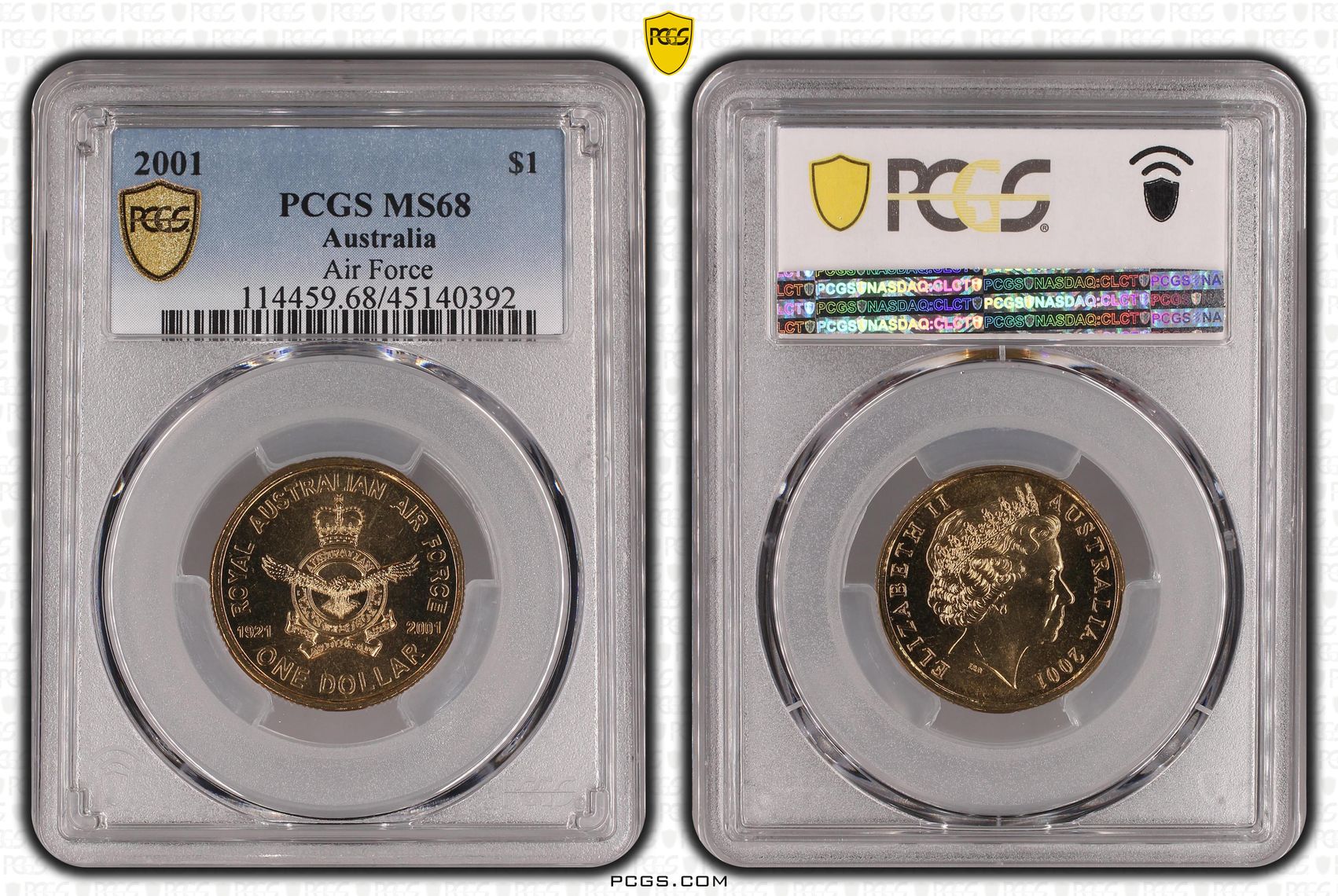 2001 Australia One Dollar, $1 Air Force PCGS - MS68 -392