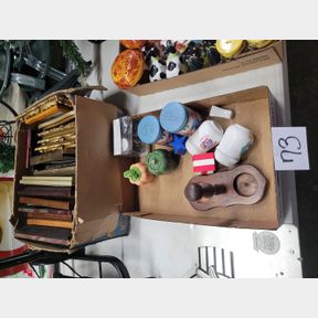 Collection of Salt/Pepper shakers and photo frames