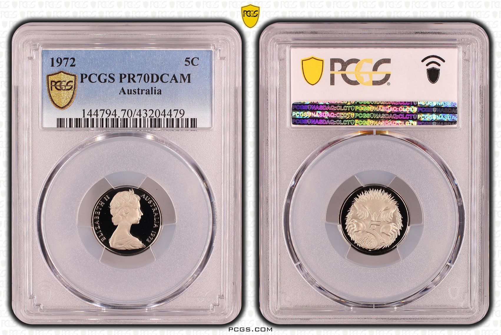 385 · 1972 Australia Five Cent, 5c PCGS - PR70DCAM POP 9/0 -479
