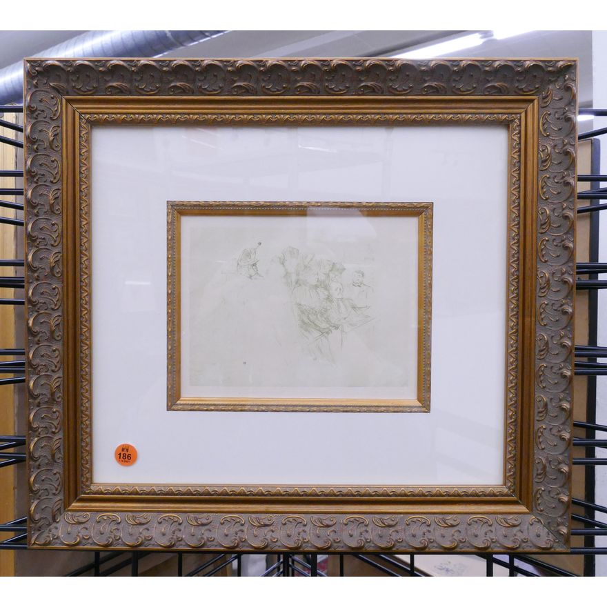 Toulouse Lautrec 'Proces Lebaudy' Lithograph on Japon Paper with COA- 15x17'' framed