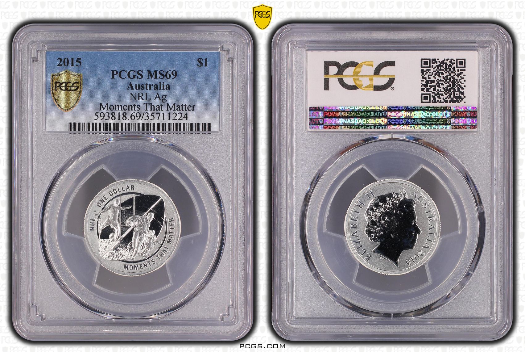 NRL Ag Moments That Matter, One Dollar, 2015, PCGS MS69