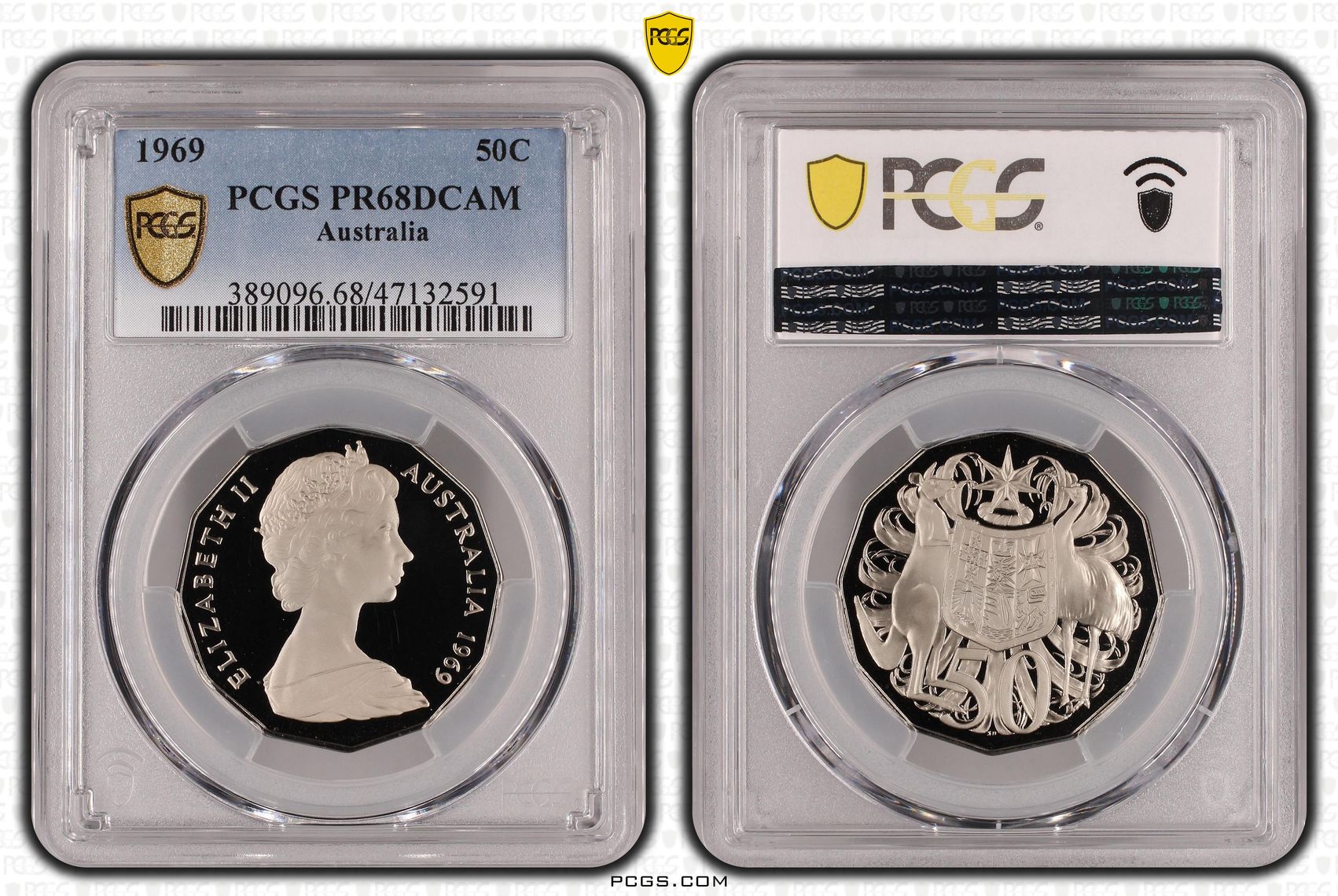 Elizabeth II, Fifty Cent, 1969, PCGS PR68DCAM