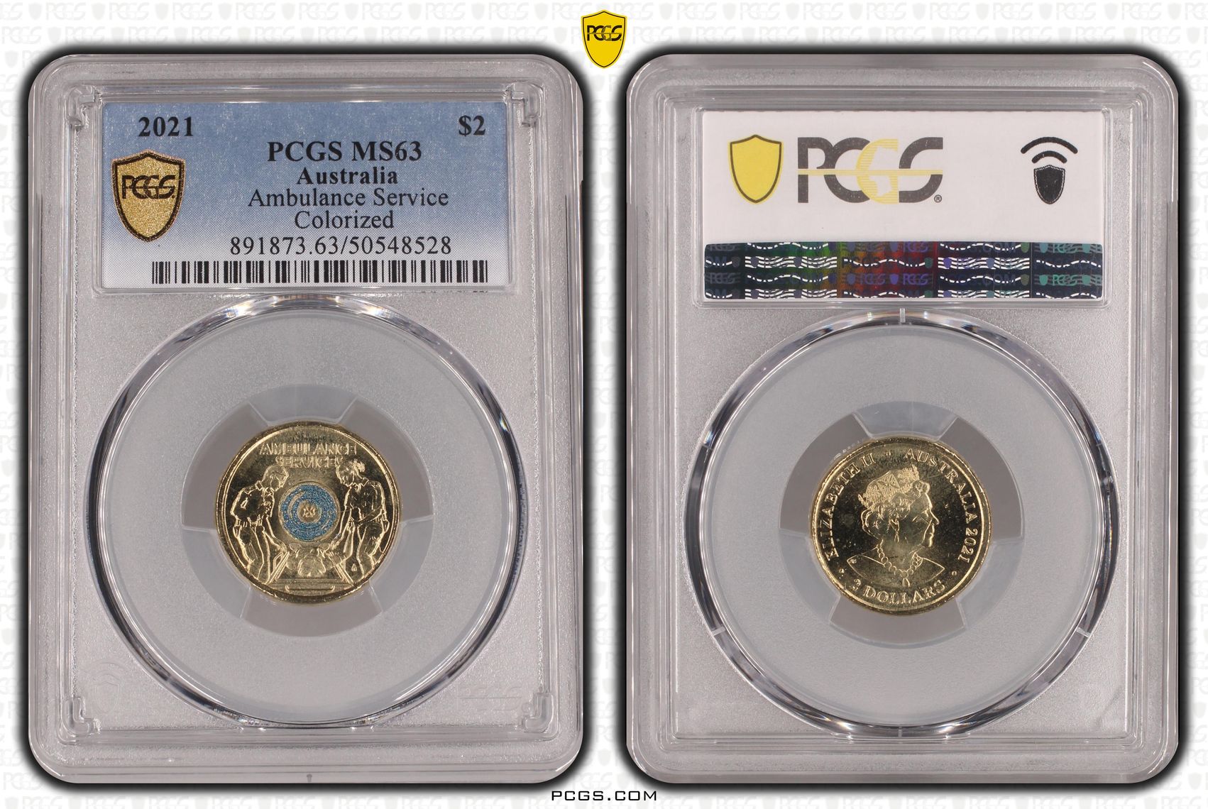 Ambulance Service - Colorized, Two Dollar, 2021, PCGS MS63