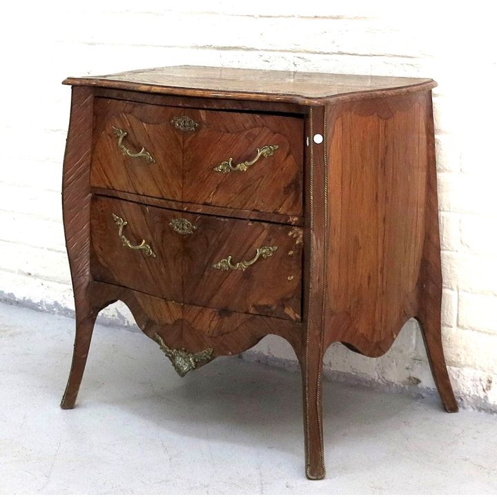 FRENCH GILT METAL MOUNTED COMMODE