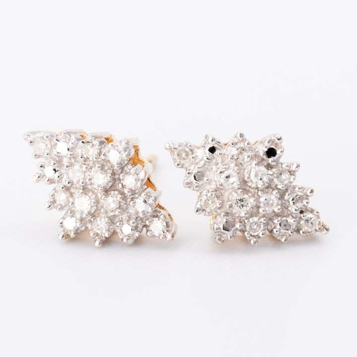 Diamond Cluster Earrings in 9ct gold