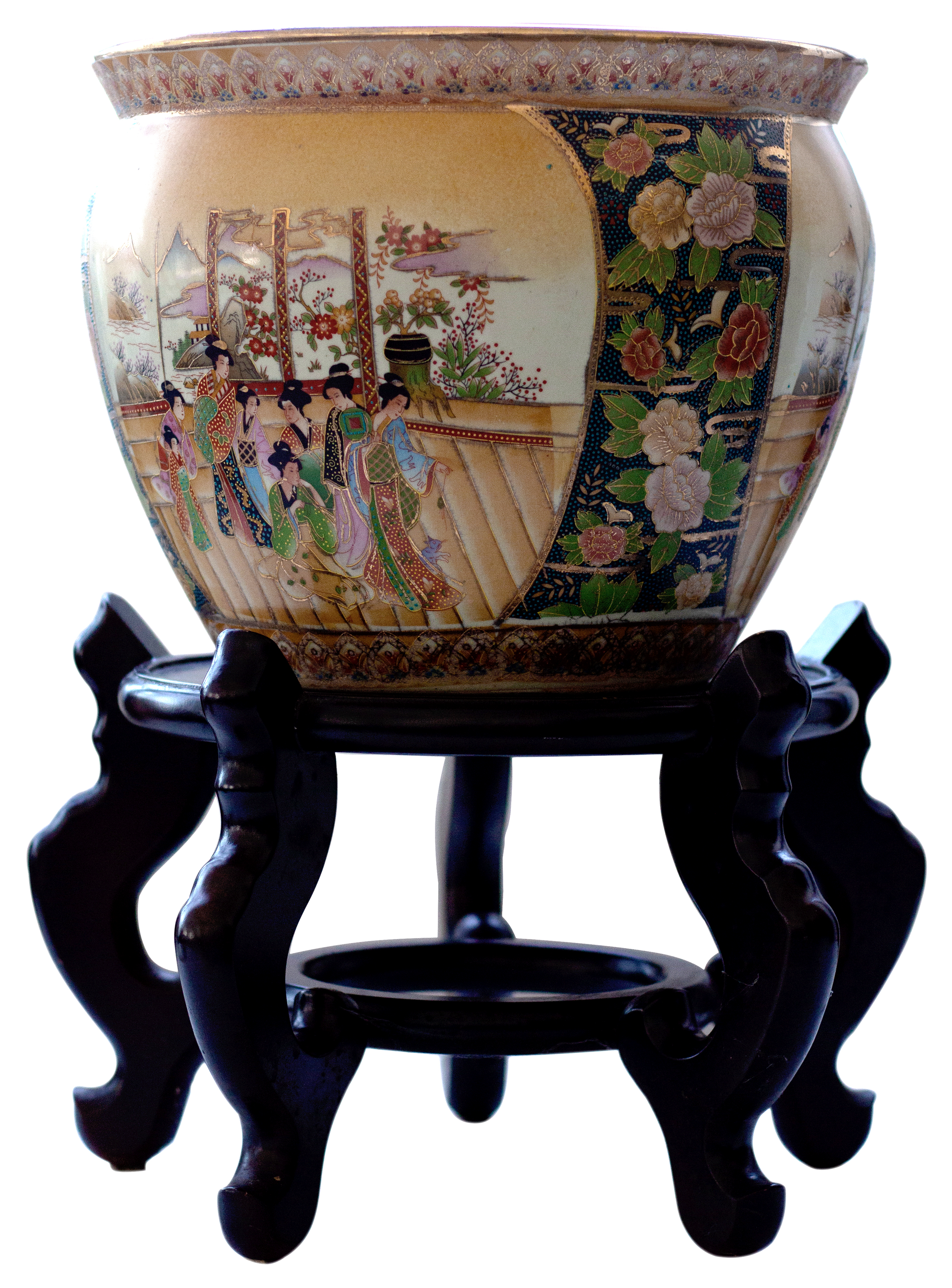 286 · China, Empire, Qing Dynasty, Satsuma Ware Goldfish Bowl, 1900, VGC