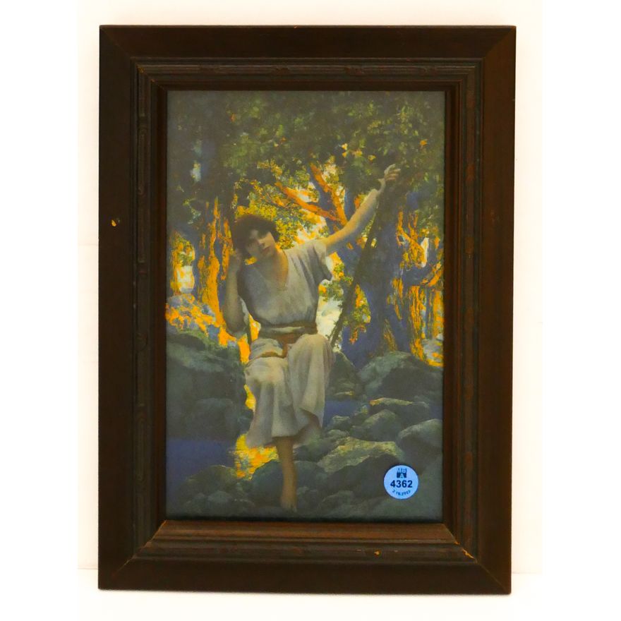 Maxfield Parrish ''Dream Light'' GE Calendar Top Print Framed 12.5''x9''