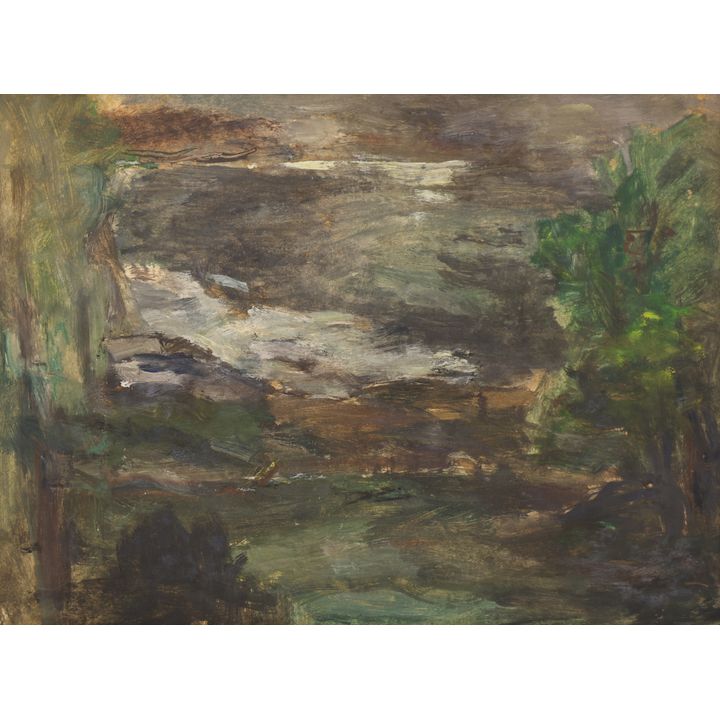 Albert Runquist ''Green Landscape'' 1979 Oil
