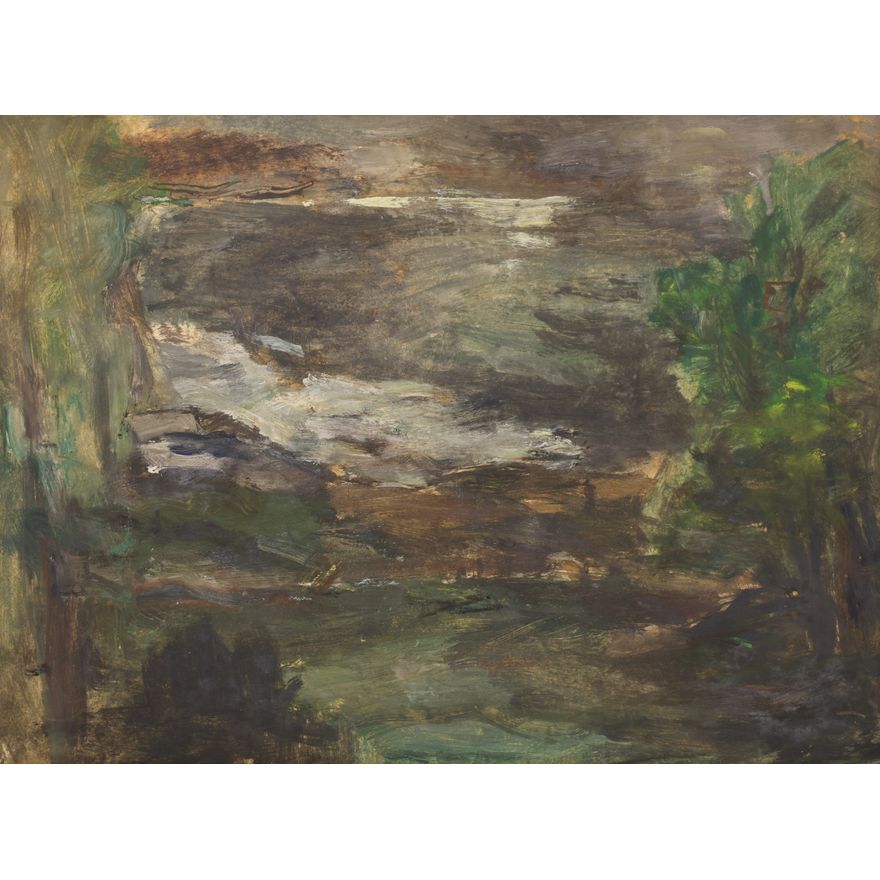 Albert Runquist ''Green Landscape'' 1979 Oil