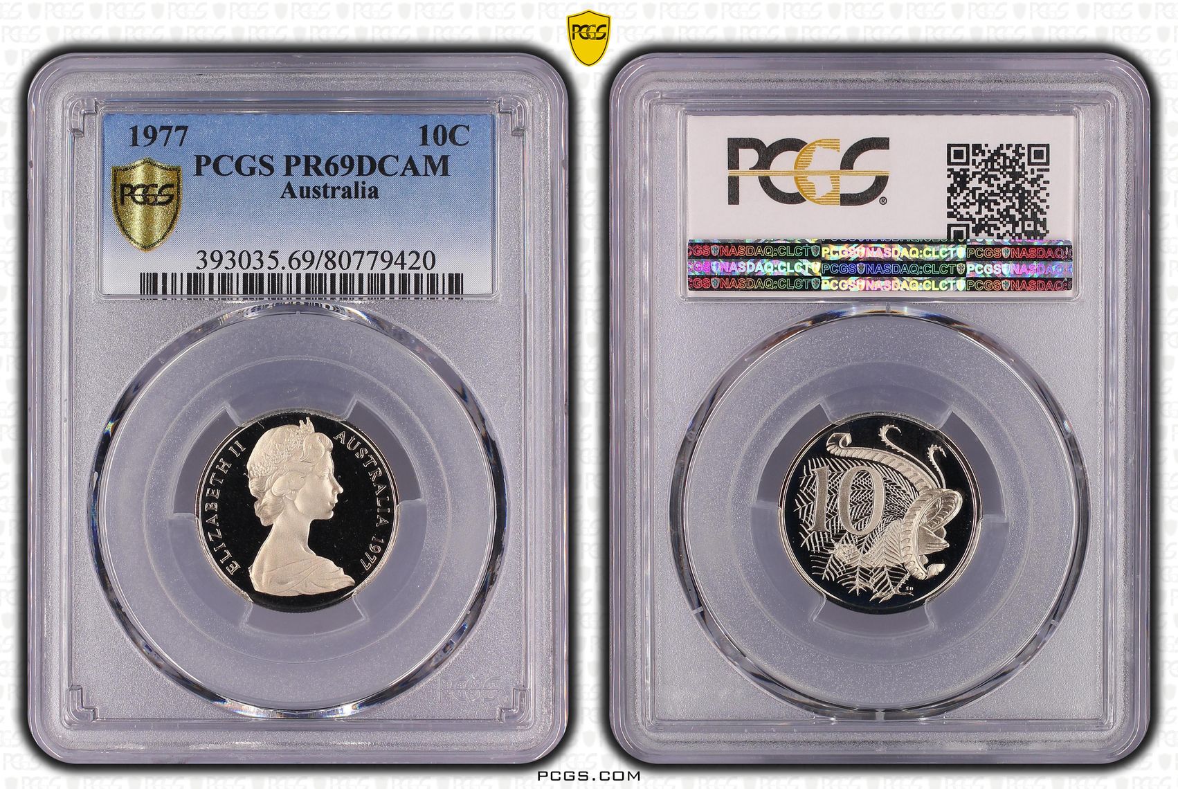 Ten Cent, 1977, Pcgs Pr69dcam