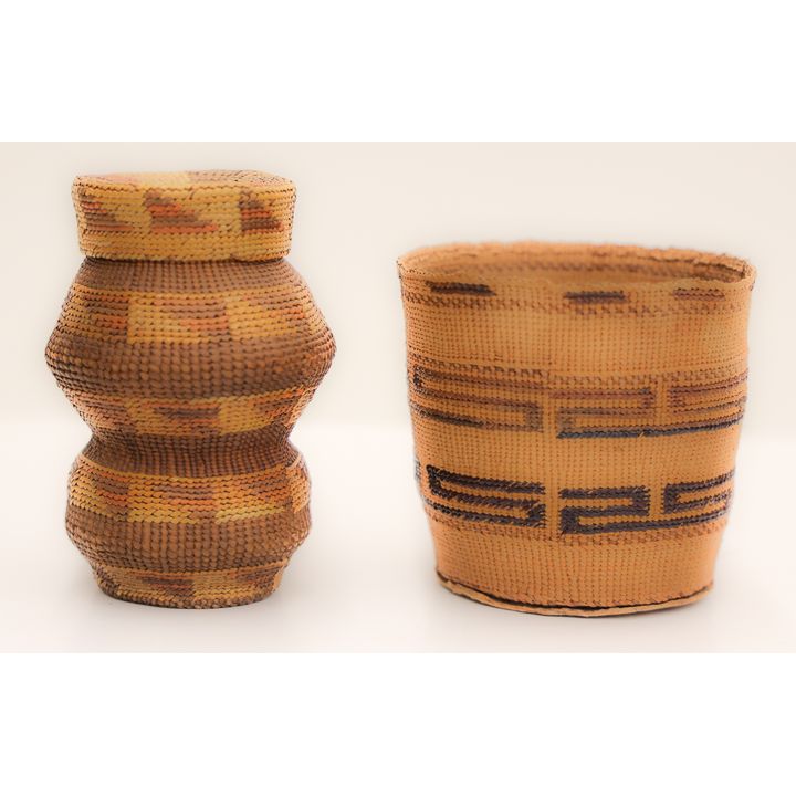 2pc Antique Tlingit Indian Baskets