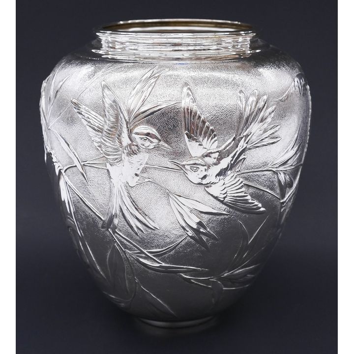 Tiffany & Co. ''Audubon'' Sterling Bird Vase