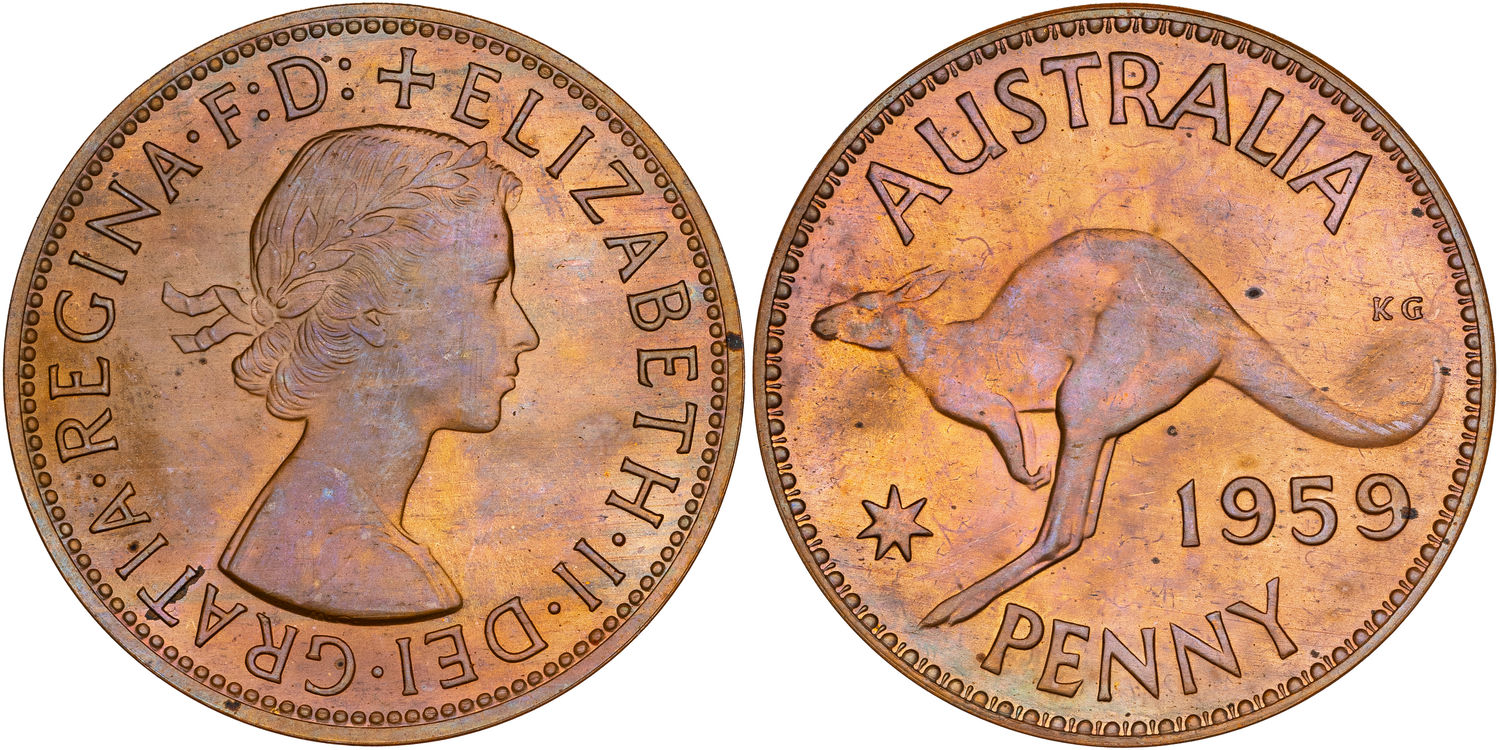 Elizabeth II, Penny, 1959, FDC