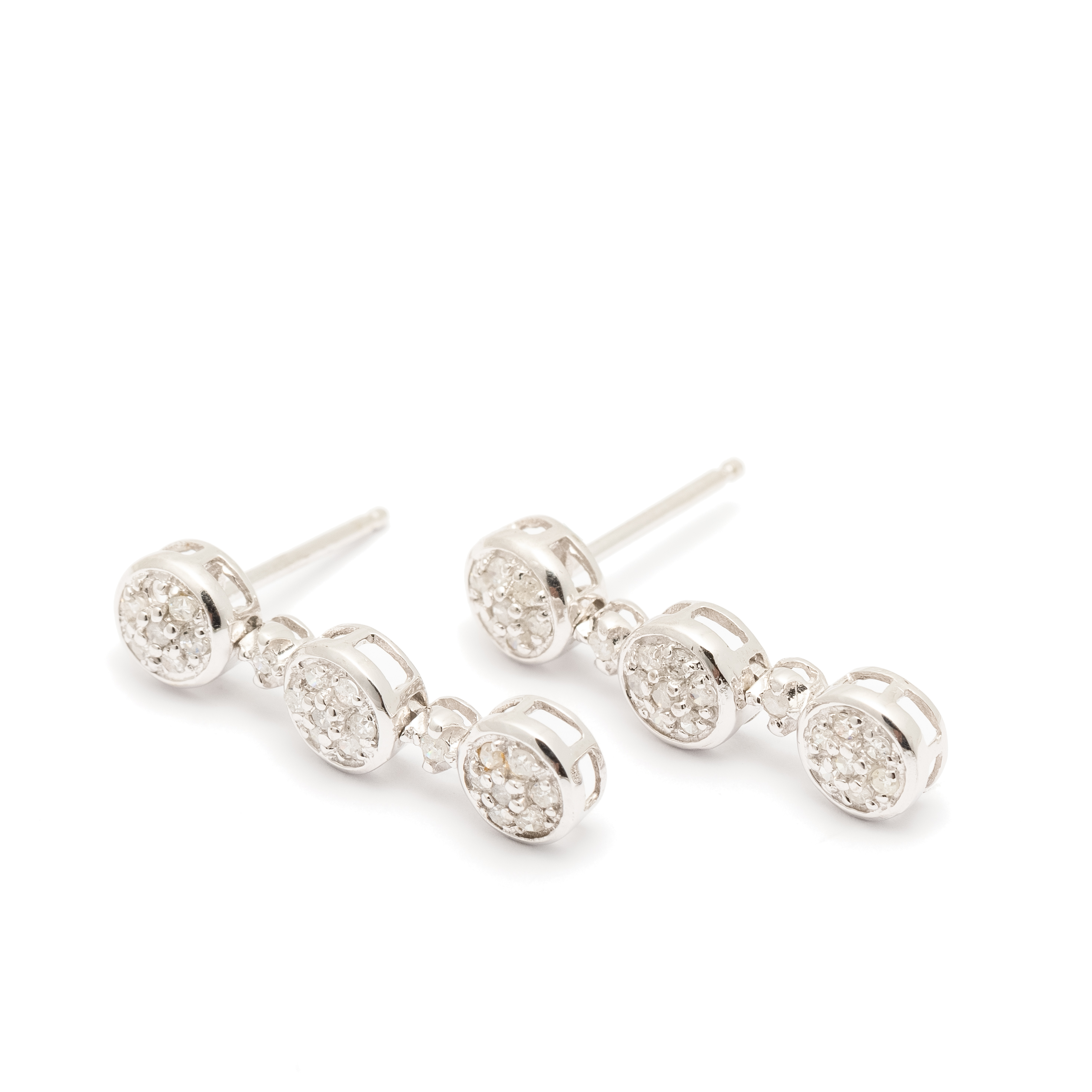 231 · Diamond Cluster Drop 9ct Gold Earrings