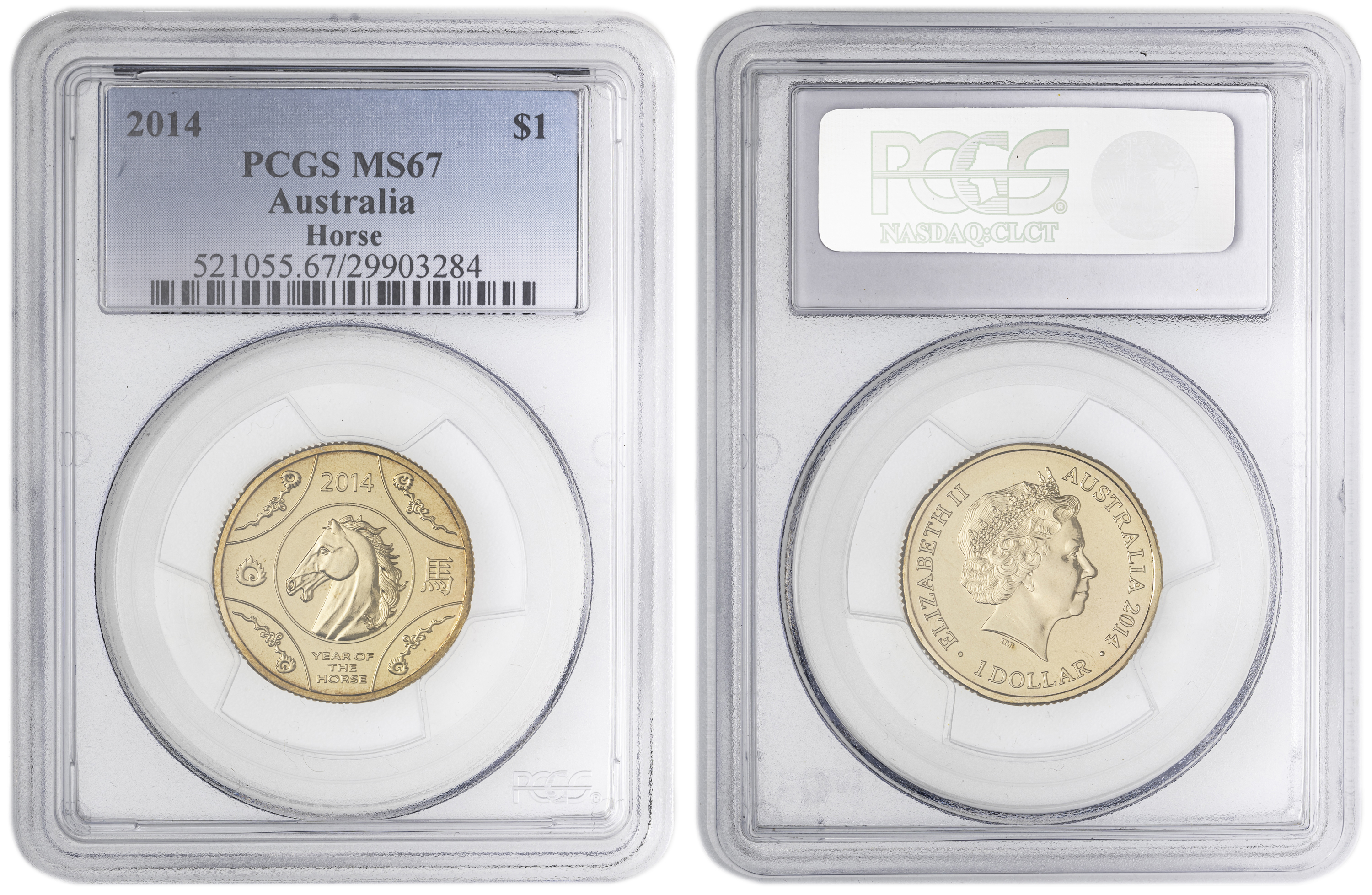 Horse , One Dollar, 2014, PCGS MS67