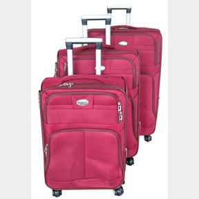 Paklite Sightseer 3 Piece Set Trolley Spinner Red |