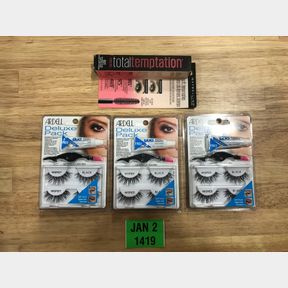 MAYBELLINE TOTAL TEMPTATION MASCARA & 3X ARDELL DELUXE PACK EYELASHES STYLE WISPES