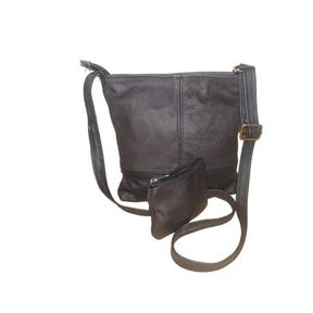 Genuine Leather Ruth Hand Bag and Coin Purse Gift Set Brown |