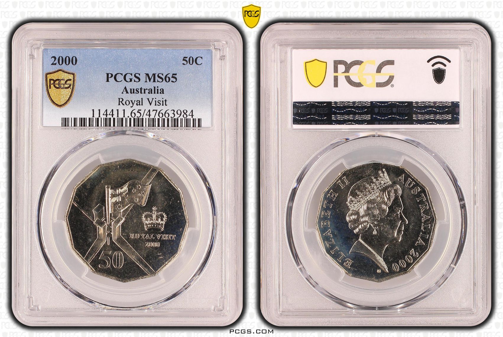 Royal Visit, Fifty Cent, 2000, PCGS MS 65