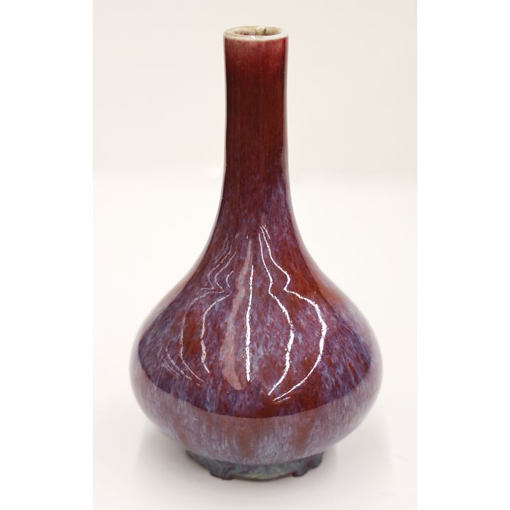 Chinese Flambe Glazed Bottle Vase