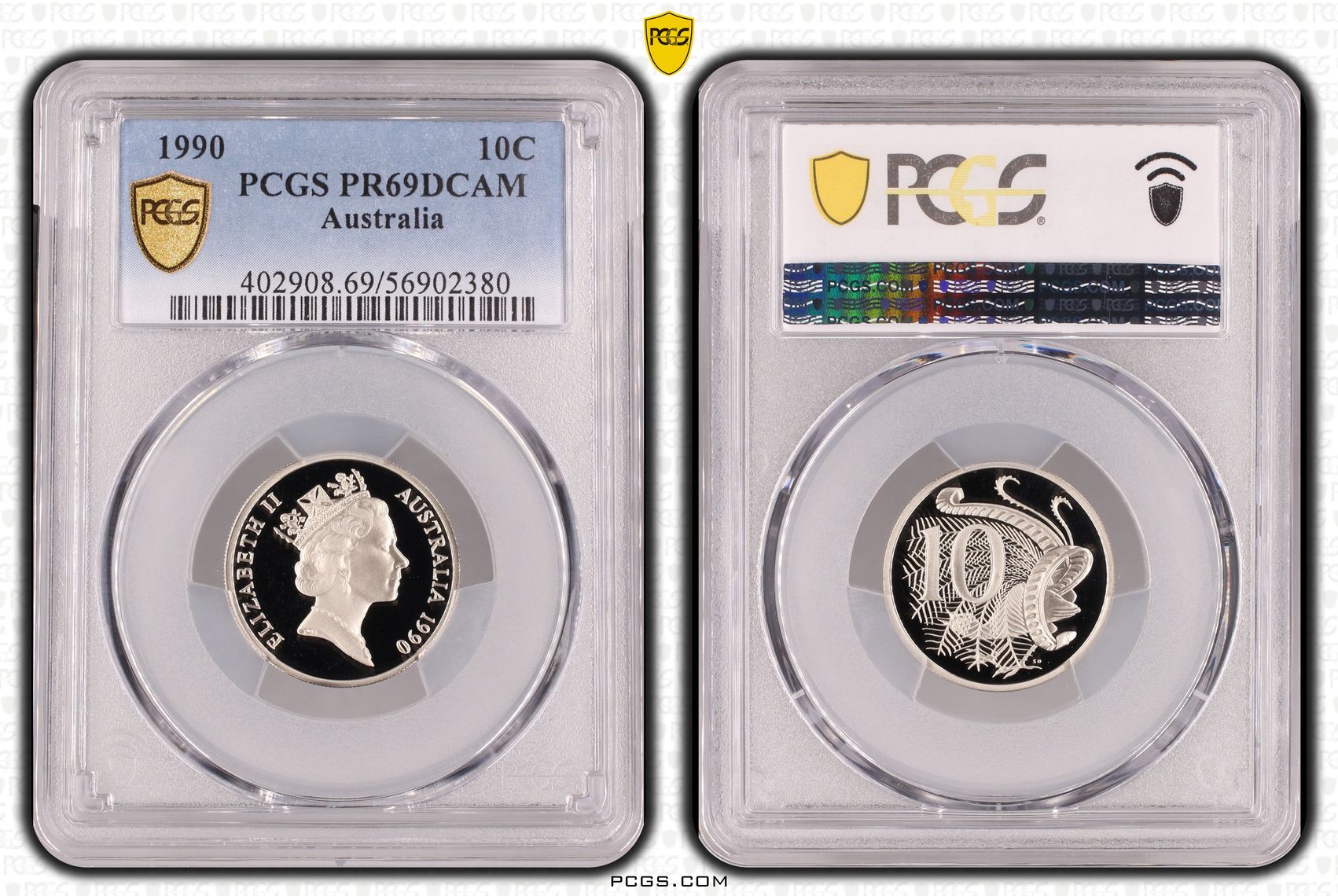 Ten Cent, 1990, Pcgs Pr69dcam