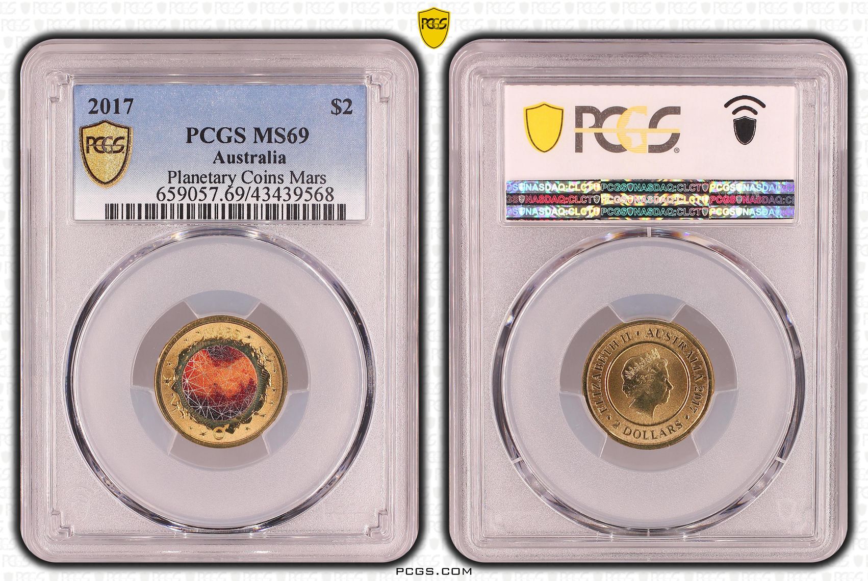 Elizabeth II, Planetary Coins Mars, Two Dollar, MS69 , 2017