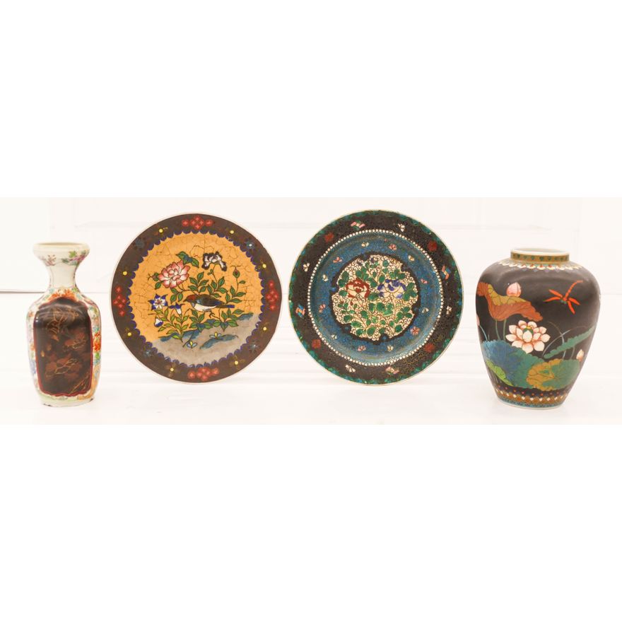 4pc Japanese Meiji Totai Shippo Porcelain 6'' to 7''