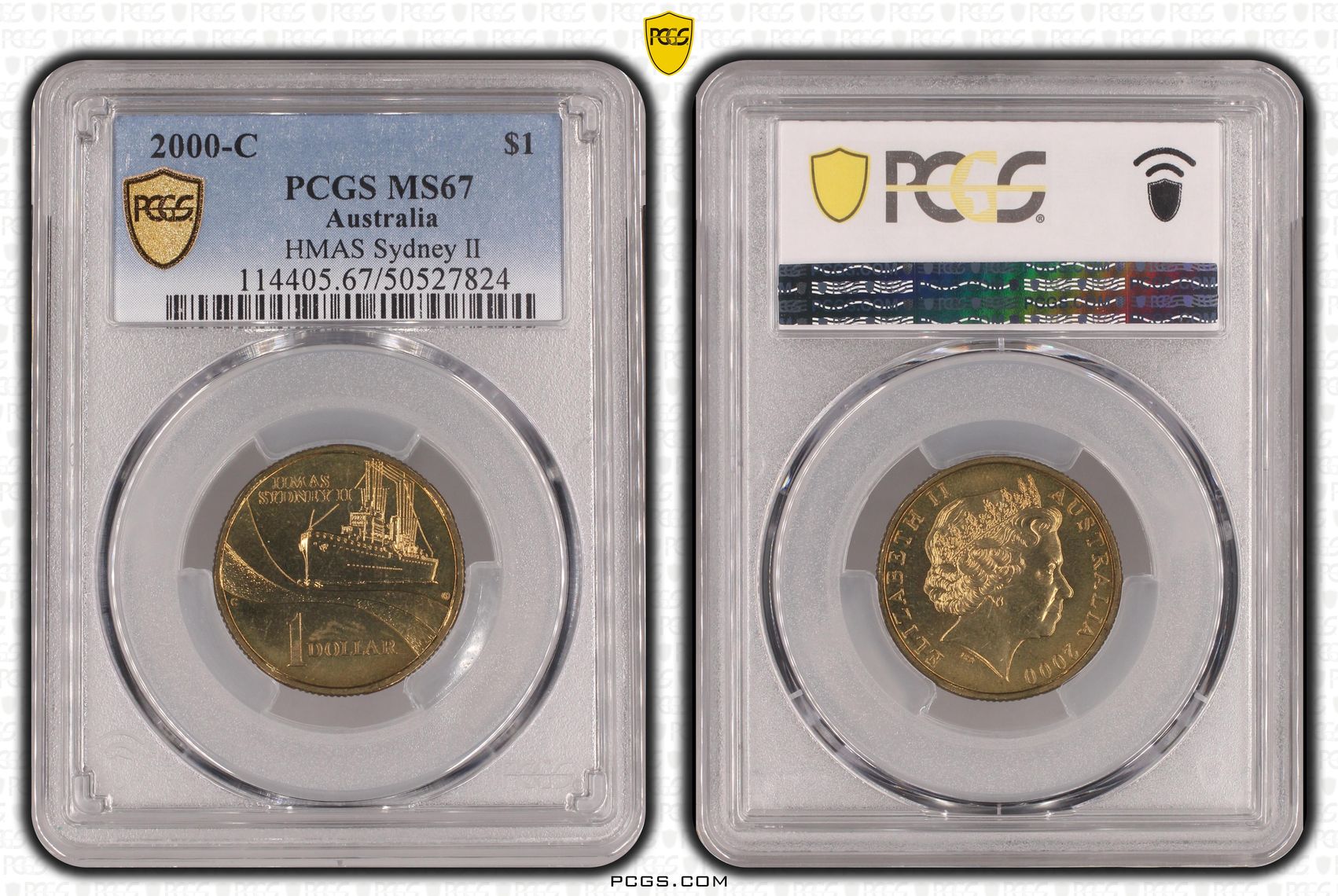 HMAS Sydney II, One Dollar, 2000-C, PCGS MS67