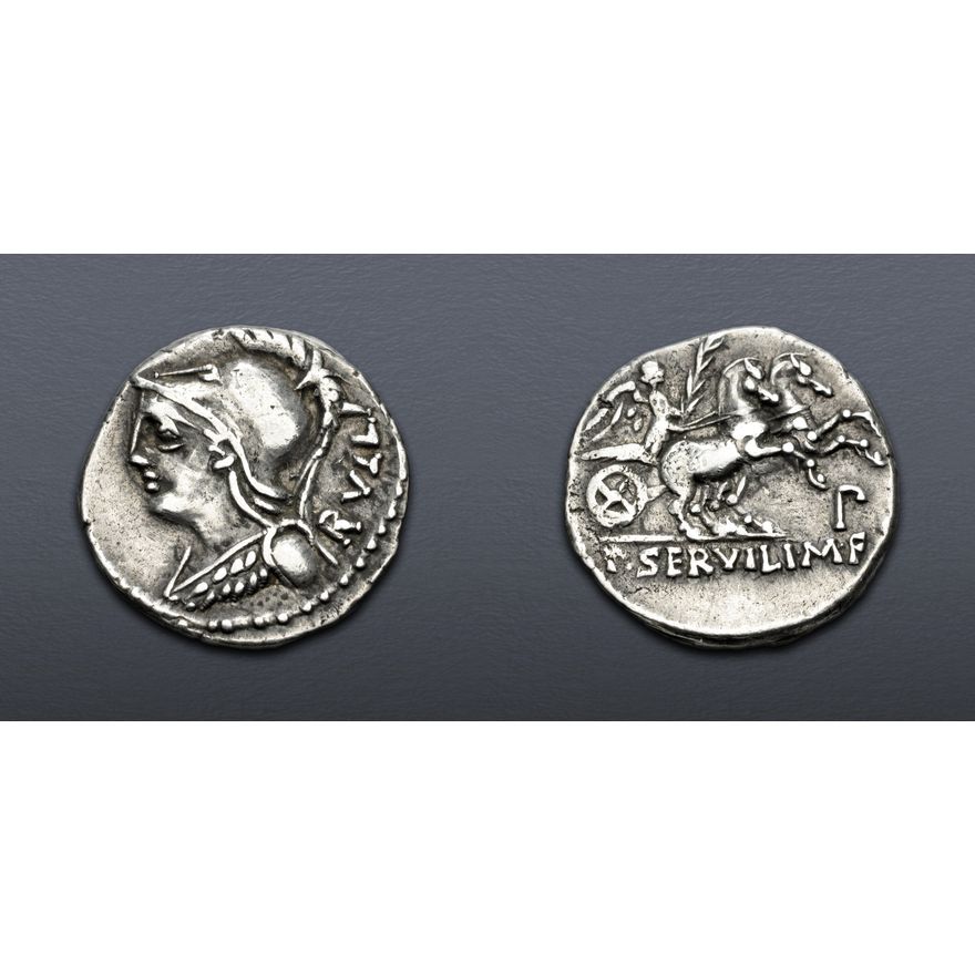 Servillus P. Servilius M.f. Rullus. 100 BC. AR Denarius (18.5mm, 3.89 g, 3h ...