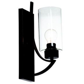 BRIGHT STAR Black Metal Wall Bracket with Clear Glass|