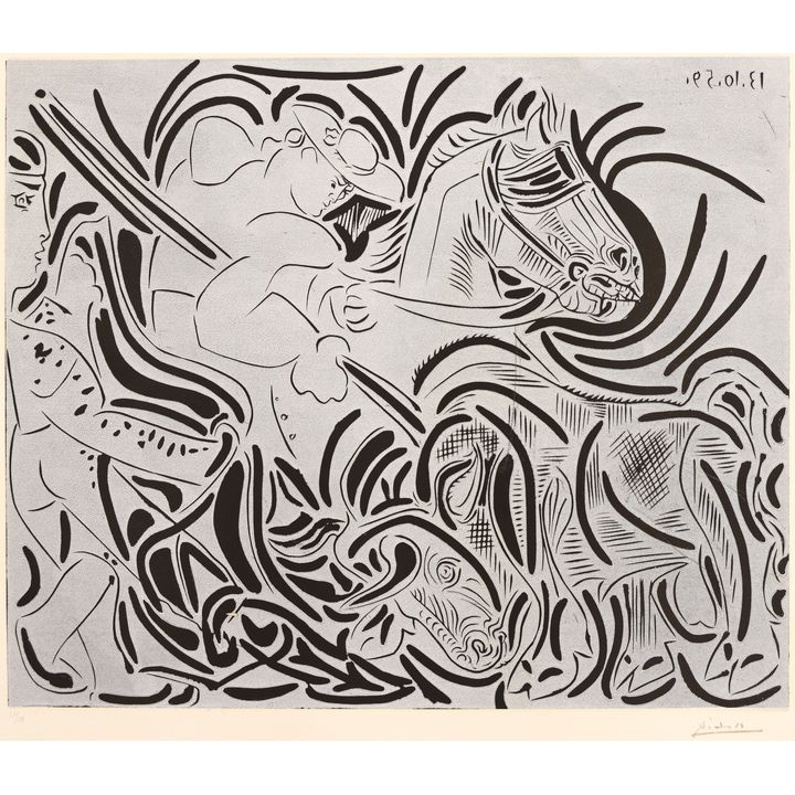 Pablo Picasso ''Pique'' (Lance) 1959 Linocut