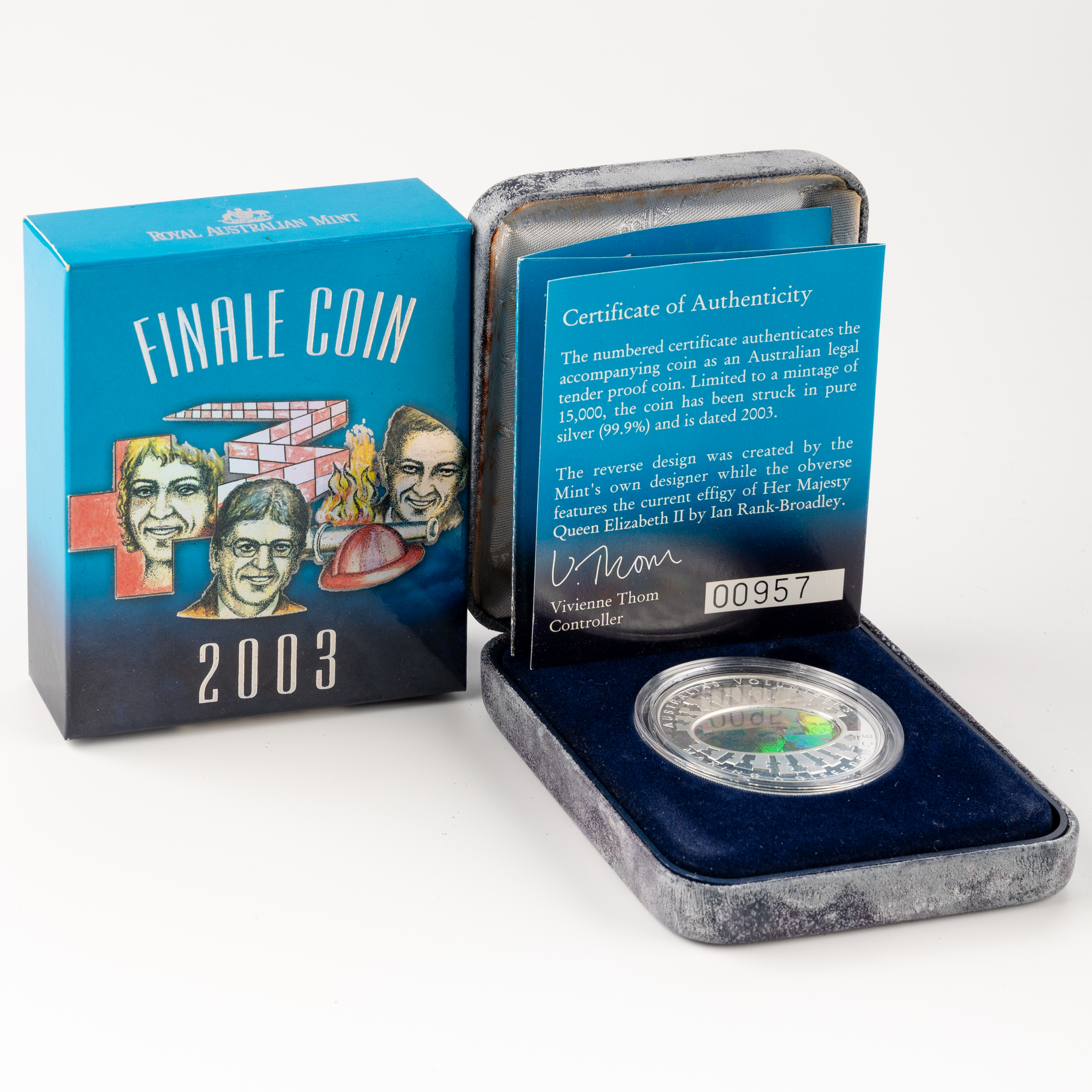 Elizabeth II, RAM - Finale Coin, Australia's Volunteers, Five Dollars, 2003, FDC