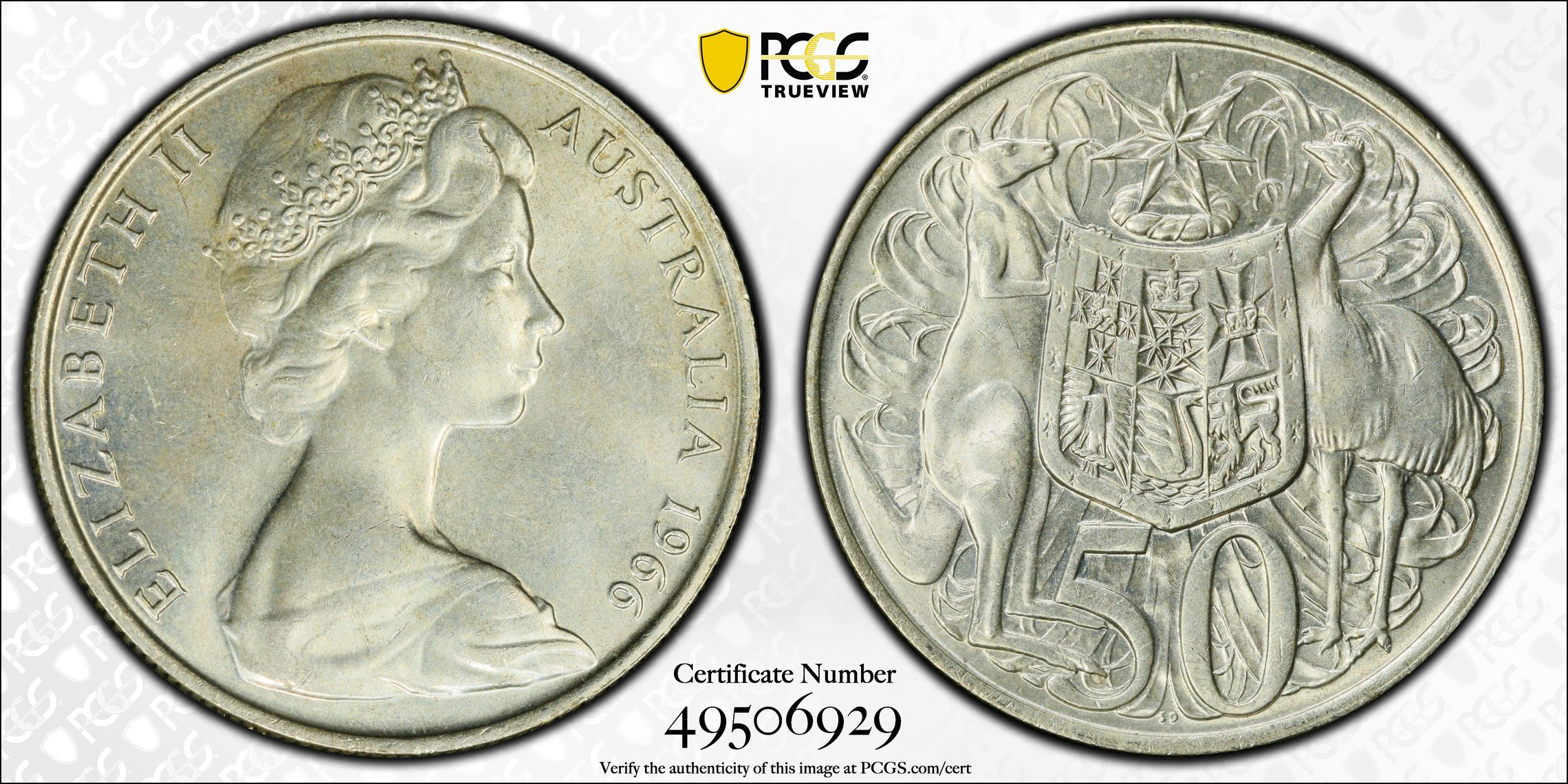 Fifty Cent, 1966, PCGS MS62