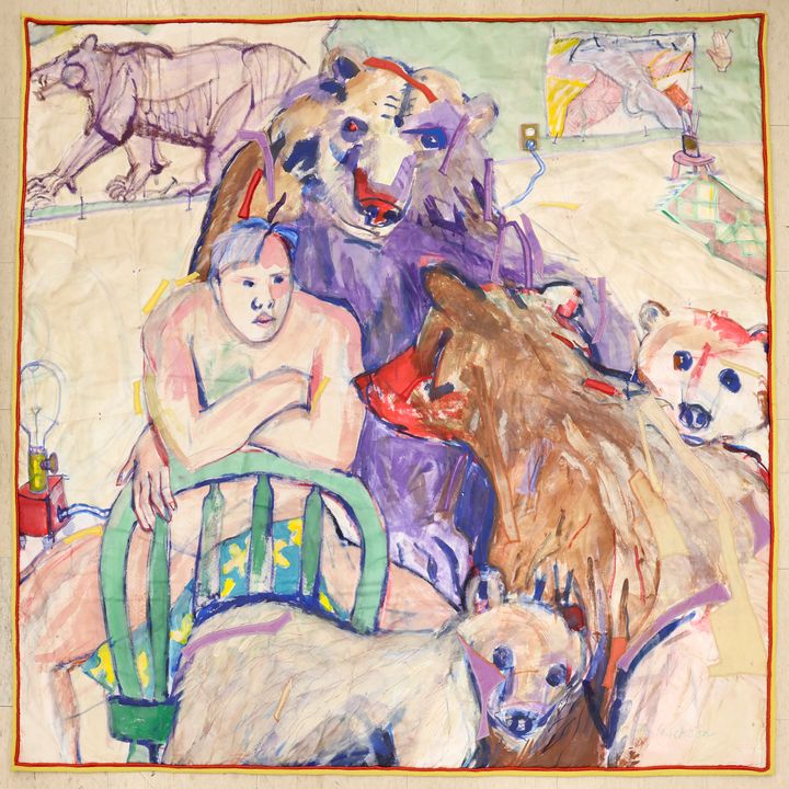 Nancy Erickson ''Mama Bear Tells Story'' 1993 Fabric